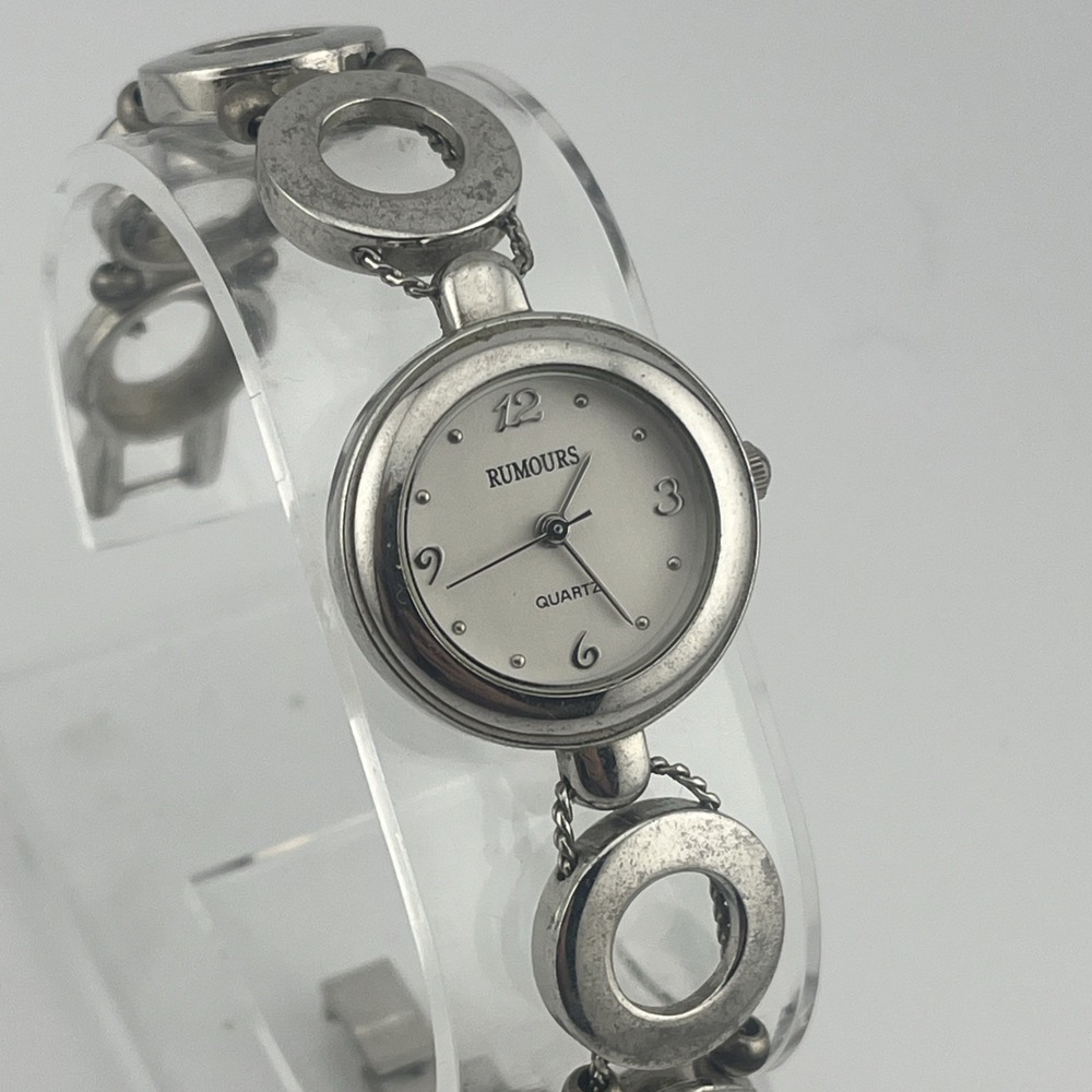 Rumours Watch Women 25mm Case Silver Circle 7" Band-‎ New Battery